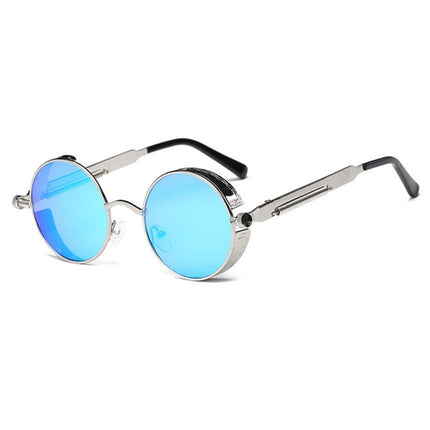 Metal Round Frame Steampunk Retro Sunglasses for Men Women
