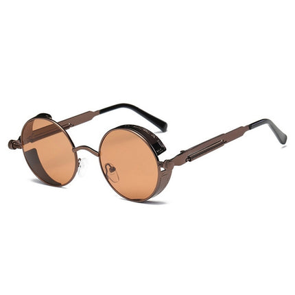 Metal Round Frame Steampunk Retro Sunglasses for Men Women