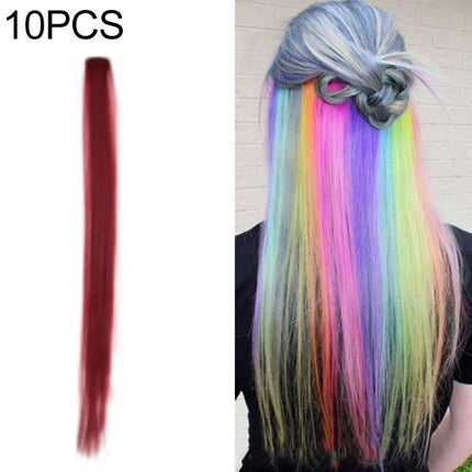 10 PCS Chemical Fiber Wig One-Step Gradient Color Single Card Wig, 24inches