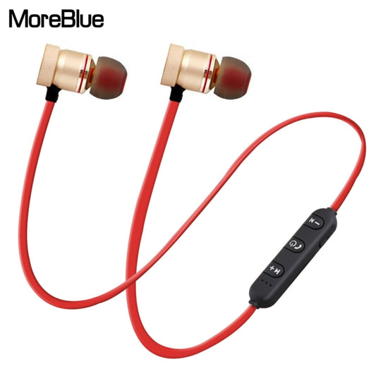 MoreBlue S07 Wireless Bluetooth Earphones Metal Magnetic Stereo Bass Headphones Cordless Sport Headset Earbuds With Microphone