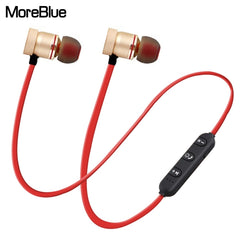 MoreBlue S07 Wireless Bluetooth Earphones Metal Magnetic Stereo Bass Headphones Cordless Sport Headset Earbuds With Microphone