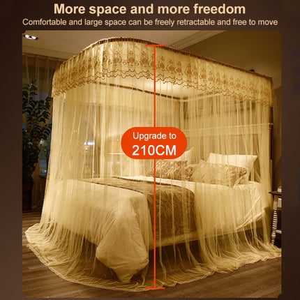 U-shaped Guide Rail Retractable Three-door Mosquito Net, 120x200 cm, 150x200 cm, 180x200 cm, 180x220 cm