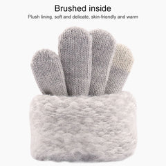 Winter Touch Screen Gloves Women Men Warm Stretch Knit Mittens Imitation Wool Thicken Full Finger Gloves, White, Grey, Black, Yellow, Navy Blue, Kids White, Kids Black, A-Navy Blue, A-Black, A-White, A-Grey, B-Grey, B-Blue, C-Yellow, C-Blue, C-Purple��...