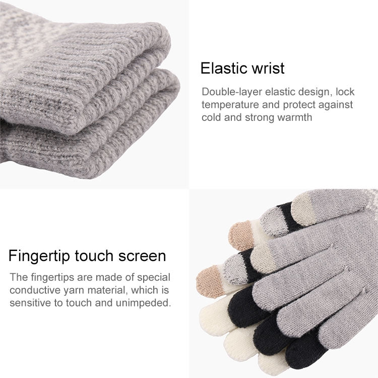 Winter Touch Screen Gloves Women Men Warm Stretch Knit Mittens Imitation Wool Thicken Full Finger Gloves, White, Grey, Black, Yellow, Navy Blue, Kids White, Kids Black, A-Navy Blue, A-Black, A-White, A-Grey, B-Grey, B-Blue, C-Yellow, C-Blue, C-Purple��...
