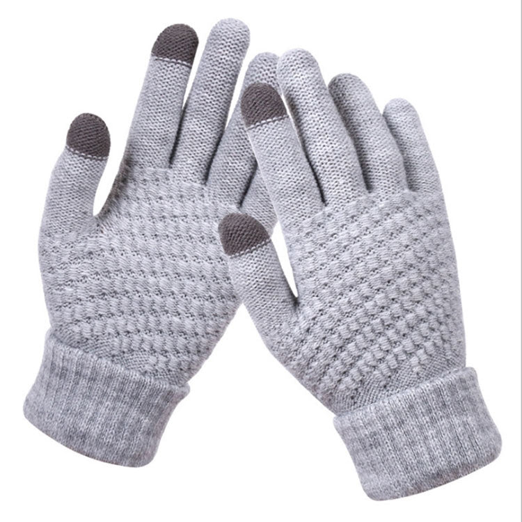 Winter Touch Screen Gloves Women Men Warm Stretch Knit Mittens Imitation Wool Thicken Full Finger Gloves, White, Grey, Black, Yellow, Navy Blue, Kids White, Kids Black, A-Navy Blue, A-Black, A-White, A-Grey, B-Grey, B-Blue, C-Yellow, C-Blue, C-Purple��...