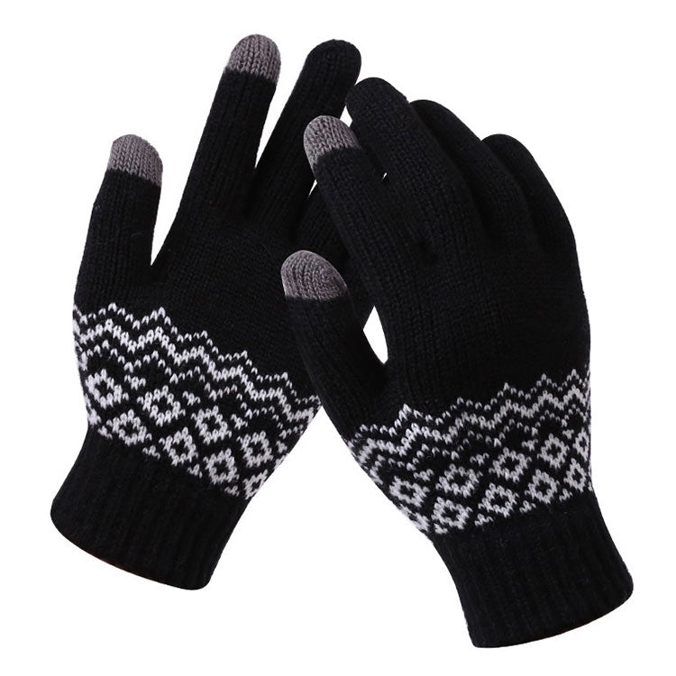 Winter Touch Screen Gloves Women Men Warm Stretch Knit Mittens Imitation Wool Thicken Full Finger Gloves, White, Grey, Black, Yellow, Navy Blue, Kids White, Kids Black, A-Navy Blue, A-Black, A-White, A-Grey, B-Grey, B-Blue, C-Yellow, C-Blue, C-Purple��...
