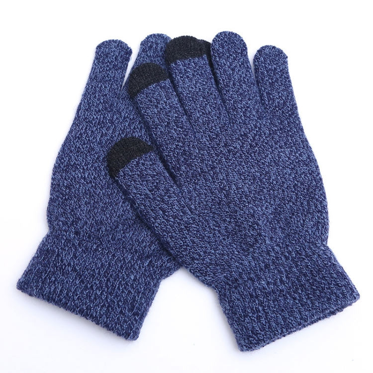 Winter Touch Screen Gloves Women Men Warm Stretch Knit Mittens Imitation Wool Thicken Full Finger Gloves, White, Grey, Black, Yellow, Navy Blue, Kids White, Kids Black, A-Navy Blue, A-Black, A-White, A-Grey, B-Grey, B-Blue, C-Yellow, C-Blue, C-Purple��...