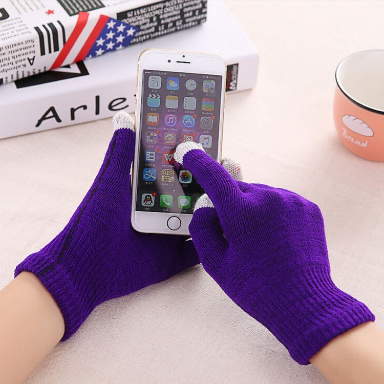 Winter Touch Screen Gloves Women Men Warm Stretch Knit Mittens Imitation Wool Thicken Full Finger Gloves, White, Grey, Black, Yellow, Navy Blue, Kids White, Kids Black, A-Navy Blue, A-Black, A-White, A-Grey, B-Grey, B-Blue, C-Yellow, C-Blue, C-Purple��...