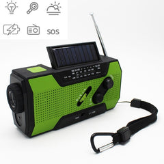 Multifunctional Hand Crank Solar Power LED Flashlight Full Band FM Radio Desk Lamp Alarm, Ordinary Version, US Version NOAA