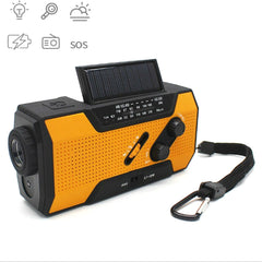 Multifunctional Hand Crank Solar Power LED Flashlight Full Band FM Radio Desk Lamp Alarm, Ordinary Version, US Version NOAA