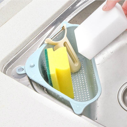 Kitchen Vegetable Rack Household Sink Drain Rack Triangle Storage Hanger Free Punch Tray Hanging Basket