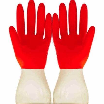 1 Pair Household Two-color Washing Gloves Housework Cleaning Laundry Dishwashing Latex Gloves