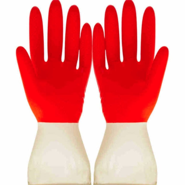 1 Pair Household Two-color Washing Gloves Housework Cleaning Laundry Dishwashing Latex Gloves