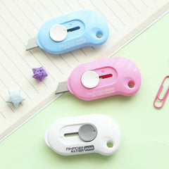 Cute Solid Mini Portable Knife Paper Cutter Razor Blade Office Stationery