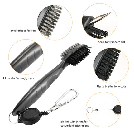 Golf Club Brush Ball Slot Cleaning Brush Cleaning Set