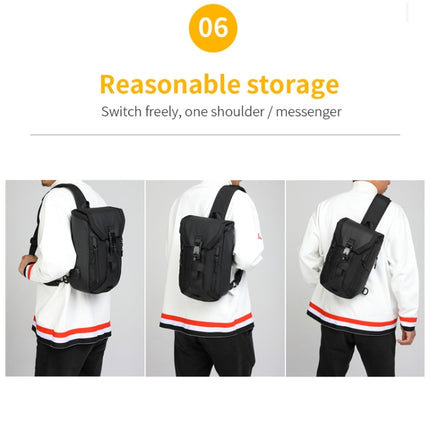 Ozuko 9334 Men Outdoor Multifunctional Waterproof Messenger Bag with External USB Charging Port