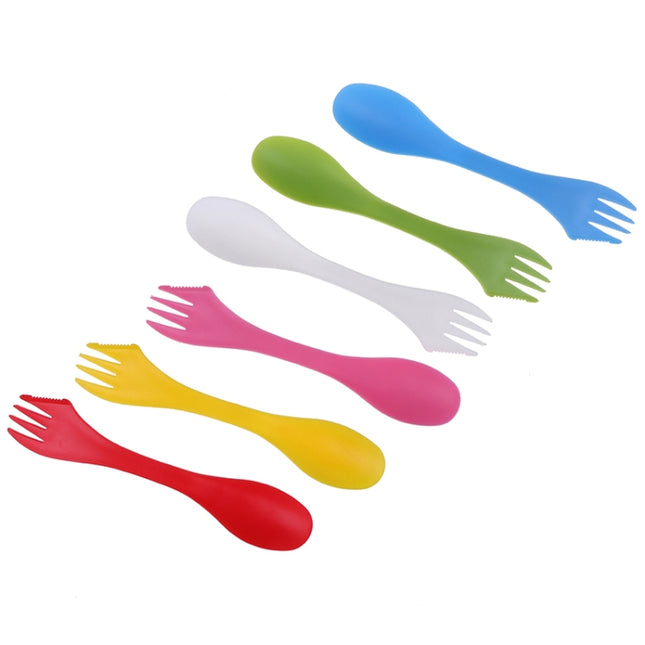 2 Set  3 In 1 Outdoor Camp Tableware Heat Resistant Spoon Fork Knife Camping Hiking Utensils (6pcs=1set)