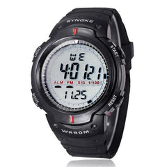 SYNOKE 61576 Life Waterproof LED Sports Watch for Men, Black, Gray