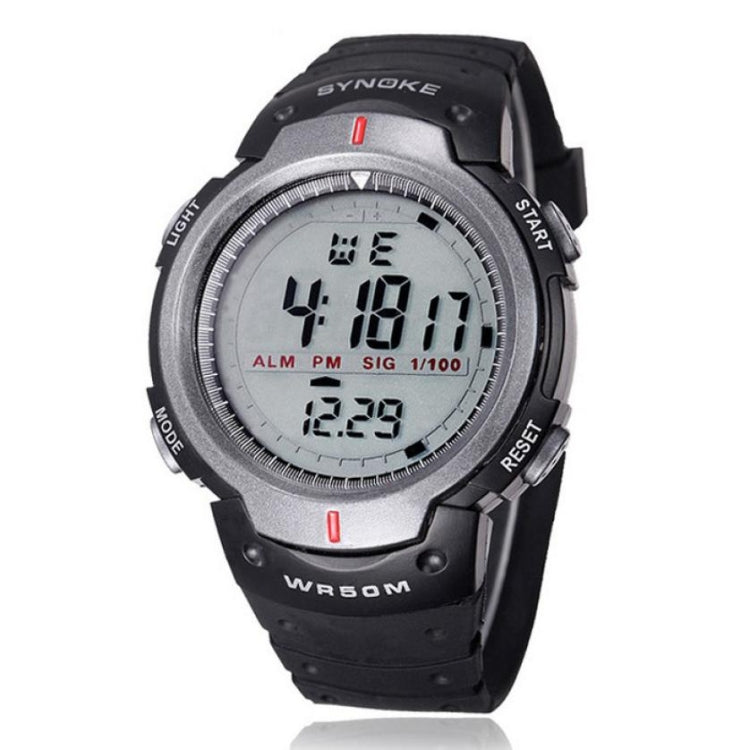 SYNOKE 61576 Life Waterproof LED Sports Watch for Men, Black, Gray