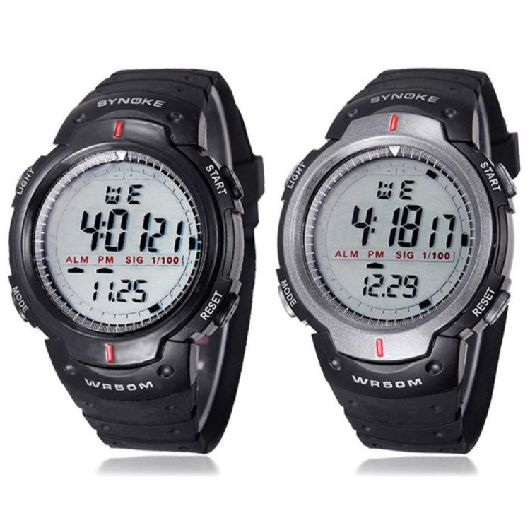 SYNOKE 61576 Life Waterproof LED Sports Watch for Men, Black, Gray