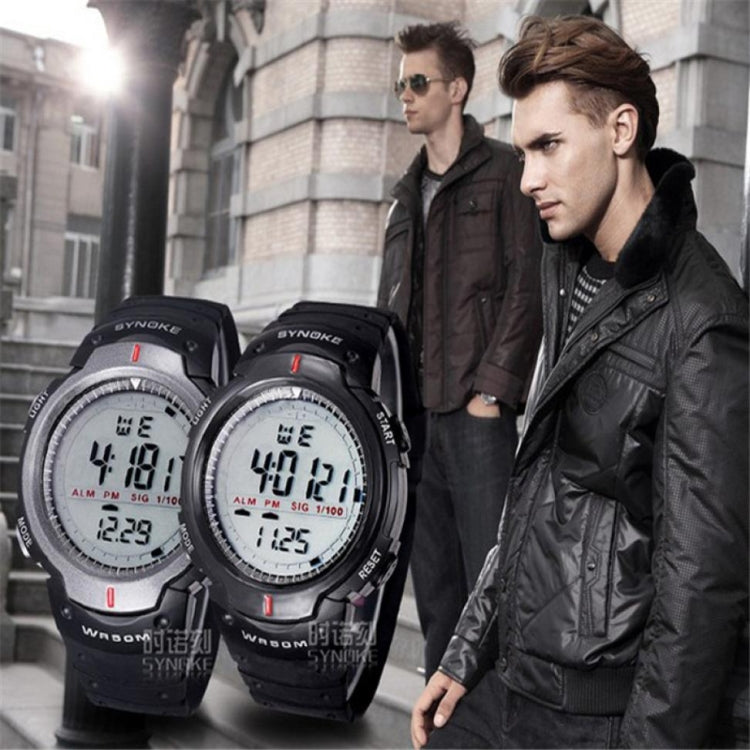SYNOKE 61576 Life Waterproof LED Sports Watch for Men, Black, Gray