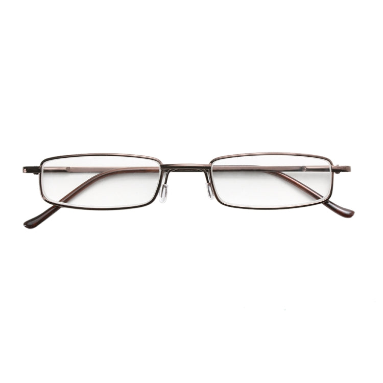 Reading Glasses Metal Spring Foot Portable Presbyopic Glasses with Tube Case, +2.50D, +3.00D, +3.50D