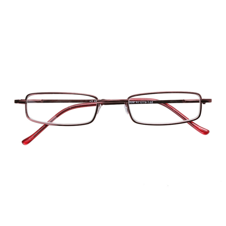 Reading Glasses Metal Spring Foot Portable Presbyopic Glasses with Tube Case, +2.50D, +3.00D, +3.50D