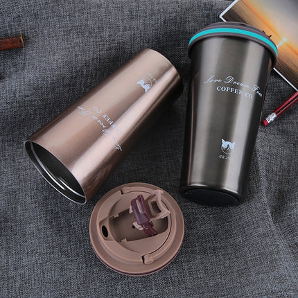 500ML Portable Stainless Steel Creative Gift Coffee Cup Office Vacuum Thermos Mug