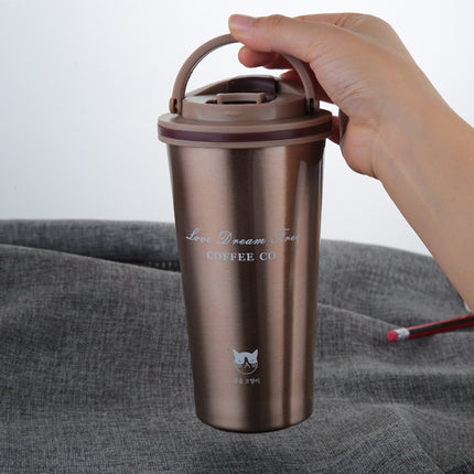 500ML Portable Stainless Steel Creative Gift Coffee Cup Office Vacuum Thermos Mug