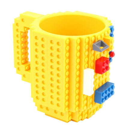 Building Blocks Design Creative Milk Mug Coffee Cup Build-on Brick Drinking Water Holder, 301-400ml