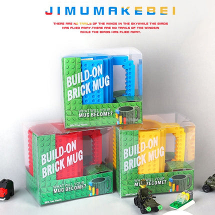 Building Blocks Design Creative Milk Mug Coffee Cup Build-on Brick Drinking Water Holder, 301-400ml