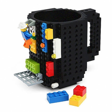 Building Blocks Design Creative Milk Mug Coffee Cup Build-on Brick Drinking Water Holder, 301-400ml