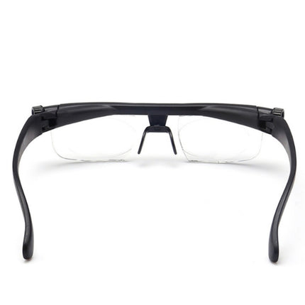 Adjustable Strength Lens Reading Myopia Glasses Eyewear Variable Focus Vision, for -6.00D to +3.00D