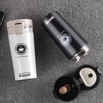 Double Wall Stainless Steel Vacuum Flasks 380ml Car Thermo Cup Coffee Tea Travel Mug Thermol Bottle, 380ml