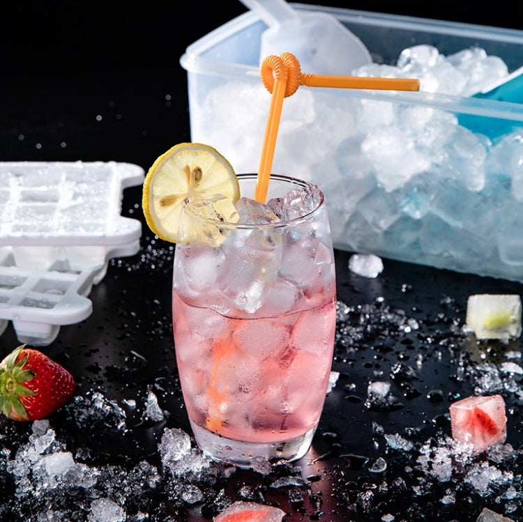 Household Silicone Ice Box With Lid Ice Cube Mold Refrigerator Ice Lattice Quick Freezer Random Color Delivery, 64 Grid, 96 Grid, 128 Grid