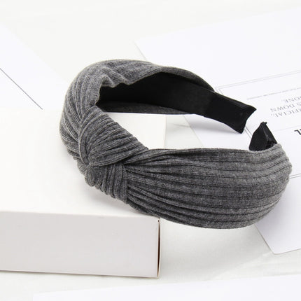 Soft Knotted Headband Hairband Lady Bow Hair Hoop Hair Accessories, Black, Pink, Wine red, Gray, Green, Navy Blue, Yellow, Khaki, Dark gray, Cyan