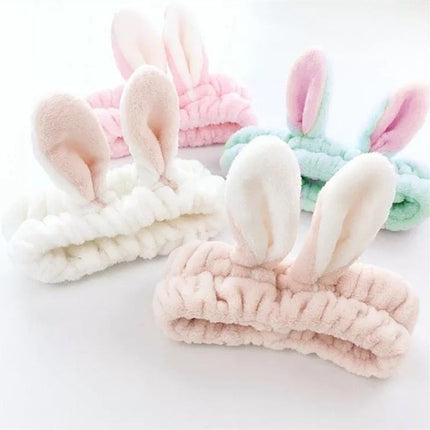 Cute Elastic Cat Ears Headbands Women Girls Makeup Face Washing Headband Hairdo Facial Mask Headwrap Hairband Hair Accessory