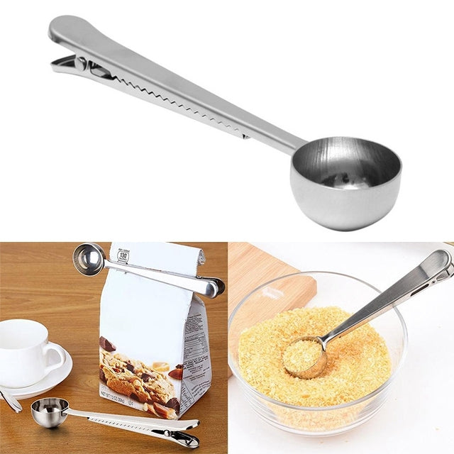 Multifunction Kitchen Coffee Scoop With Clip Stainless Steel Tea Coffee Measuring Cup Coffee Scoop, Coffee Scoop(Silver), Coffee Scoop(Gold), Coffee Scoop(Black), Coffee Scoop(Rose Gold)