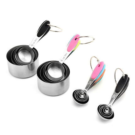 Stainless Steel Measuring Spoon Set Coffee Spoon Baking Kitchen Gadget, Measuring Cup 5 in 1, Measuring Spoon 5 in 1, 5 in 1 Measuring Cup(Color), 5 in 1 Measuring Spoon(Color)