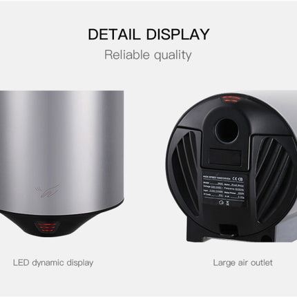 304 Stainless Steel Automatic SensorJet Hand Dryer High Speed Airflow for Home Hotel Airport Hands Drying Machine