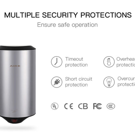 304 Stainless Steel Automatic SensorJet Hand Dryer High Speed Airflow for Home Hotel Airport Hands Drying Machine