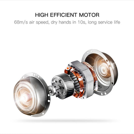 304 Stainless Steel Automatic SensorJet Hand Dryer High Speed Airflow for Home Hotel Airport Hands Drying Machine