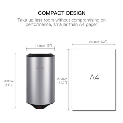 304 Stainless Steel Automatic SensorJet Hand Dryer High Speed Airflow for Home Hotel Airport Hands Drying Machine