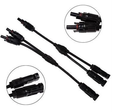 1 Pair MC4 Branch Y Adapter Connectors M/M/F and F/F/M for Solar Panels Cable