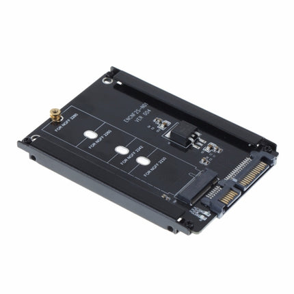Adaptador de SSD M.2 NGFF (SATA) a SATA de 2,5 con carcasa de metal CYB + M Socket 2 para disco duro de estado sólido SSD M2 NGFF de 2230/2242/2260/2280 mm