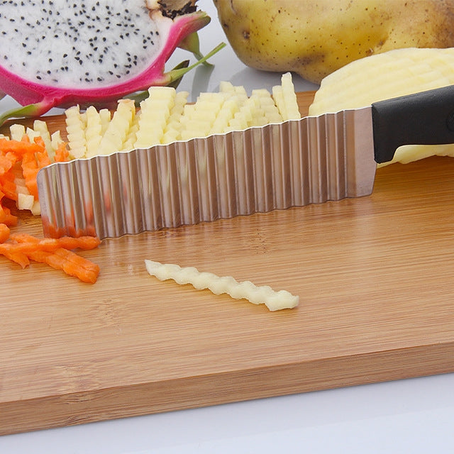 2 PCS Stainless Steel Wave Knife Professional Potato Cutting Machine, Style 1