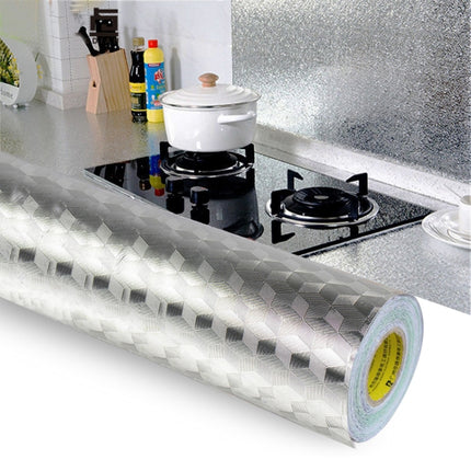 Kitchen Wall Stove Aluminum Foil Oil-proof Stickers Anti-fouling High-temperature Self-adhesive Croppable Wallpaper Wall Sticker, 40cmx5m, 40cmx5m Croppable Wallpaper, 60cmx5m, 60cmx5m Croppable Wallpaper