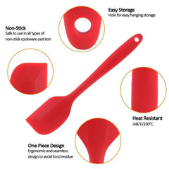 Kitchen Silicone Cream Cake Spatula Mixing Scraper Brush Butter Mixer Brushes Baking Tool Kitchenware, Purple, Pink, Orange, Red, Yellow, Green, Blue