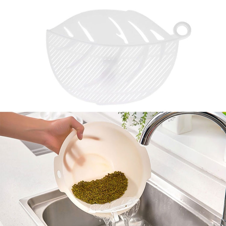 Leaf Shaped Rice Wash Gadget Noodles Beans Colanders Strainers Cleaning Tool, Size:10.5x14.5cm