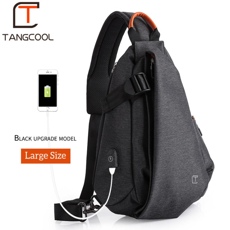 Multifunction Fashion Men Crossbody Bags Chest Pack  Messengers Bag Waterproof Shoulder Bag with USB Charging Port, Black-L, Blue-L, Black-S, Blue-S